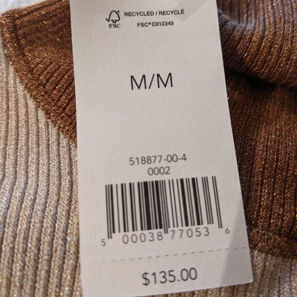 Banana Republic Striped Metallic Turtleneck Medium - Picture 3 of 4